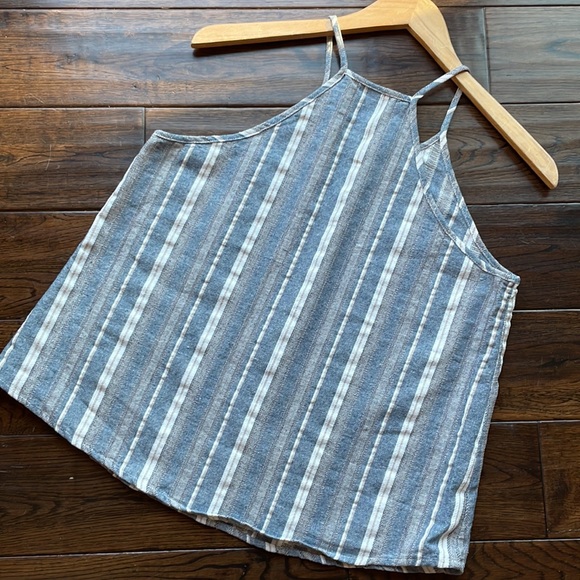 Paper Crane Anthropologie Linen vertical stripe oversized box tank top - Picture 9 of 9